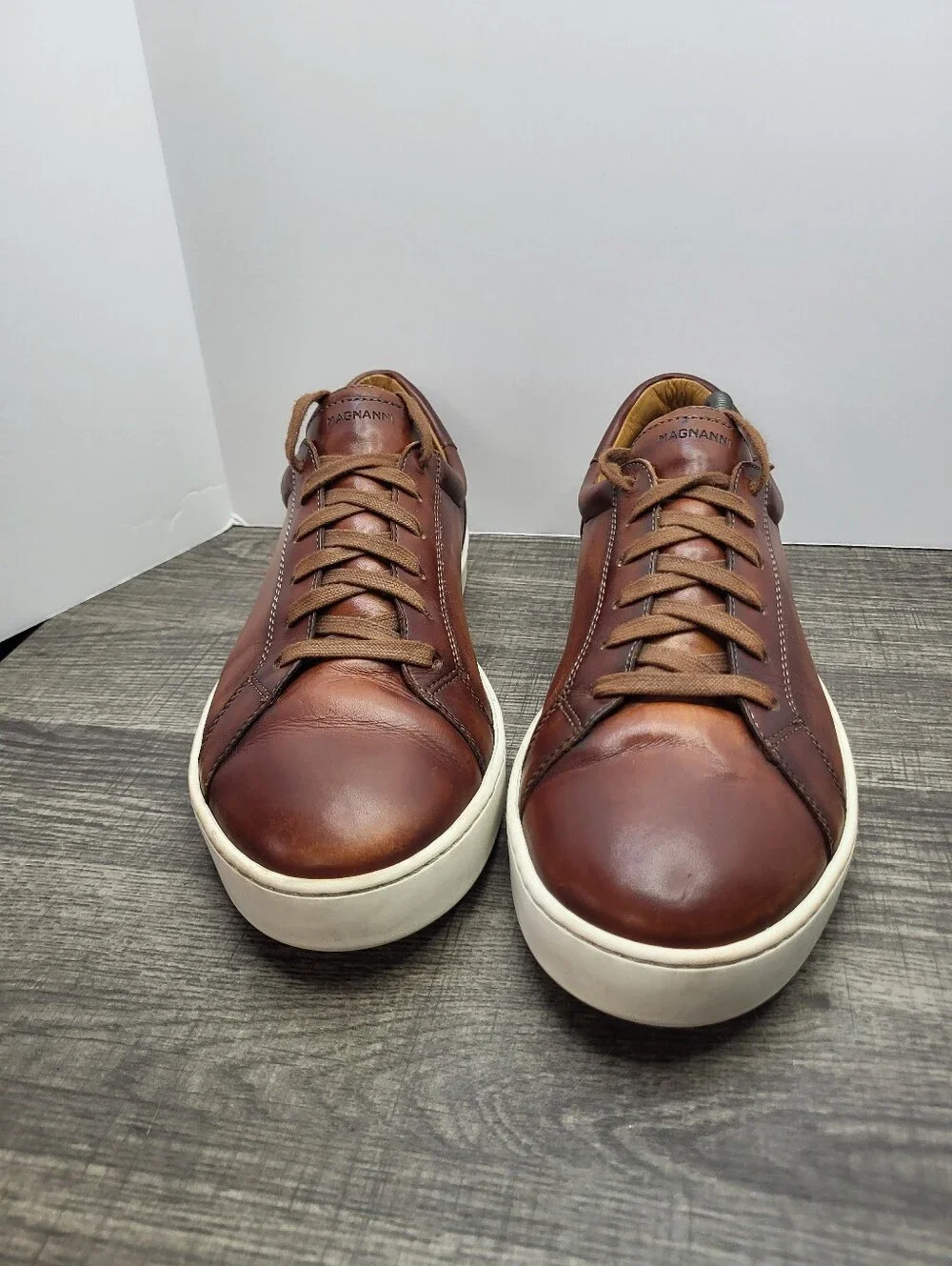Magnanni Amadeo Brown Leather Sneakers Shoes Men's Size 11 US 44 EU